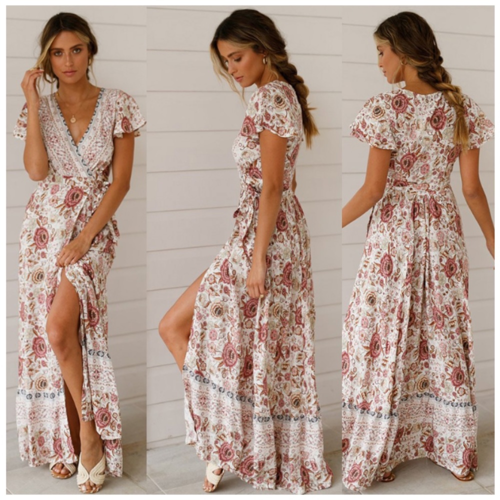 2021 Hot Pick - Boho V-neck Maxi Printed Dress - Picture 1 of 13